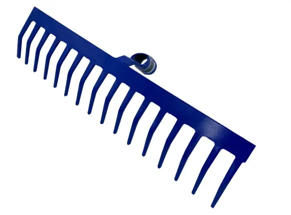 MMXX Straßenrechen BS100-176 Metall, leicht, ohne Stiel, blau lackiert, 12-16 Zinken