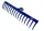 MMXX Straßenrechen BS100-176 Metall, leicht, ohne Stiel, blau lackiert, 12-16 Zinken