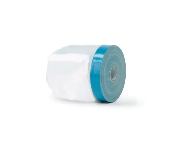 PE-Abdeckfolie mit Gewebeklebeband BS100-254 transparent, Breite 300/500/1400 mm, UV-beständig, 20 m Länge