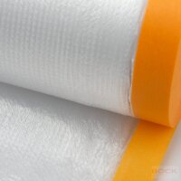 Flesta Masker Tape Abdeckfolie mit Klebeband 102-168 transparent, 110x25 & 240x25, 60 mµ, reißfest, temperaturbeständig bis 70 °C
