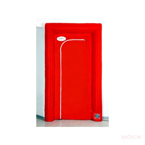 Böck flesta® Selbstaufblasbare Lufttür Staubschutztür 30030135-168 mit Ventilator, 75-105 x 200 cm