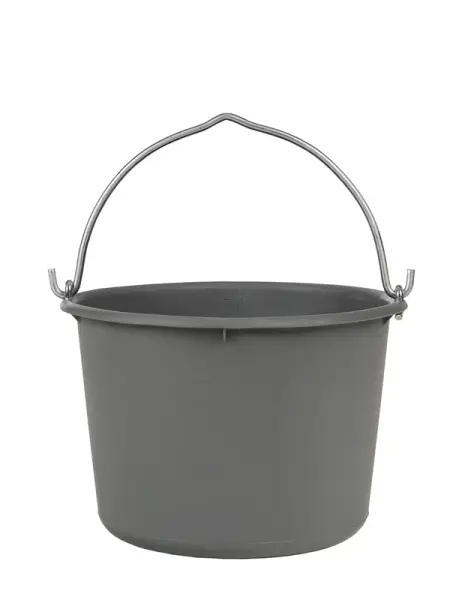 Profibau Mörteleimer BS100-289 12 l & 20 l grau aus LDPE, mit Liter-Skala und verzinktem Hakenbügel
