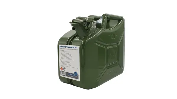 Profibau Kraftstoffkanister BS100-324 olivgrün, Stahl, 10 l & 20 l, UN3A1 zertifiziert, für Benzin, E10 und Diesel