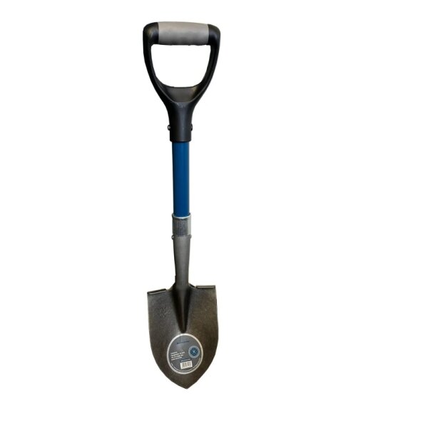 Profibau Mini-Schaufel 61456 blau, Fiberglasstiel mit 2K-Griff, 700 mm Länge, mit Trittschutz