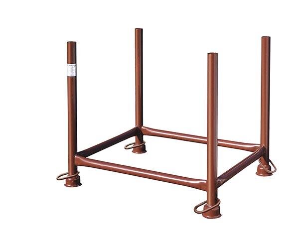 MÜBA Stapelpalette, Standrohr Ø57 mm, lichtes Maß zwischen den Holmen 0,90x0,70x0,70m, Tragfähigkeit 1500kg, lackiert