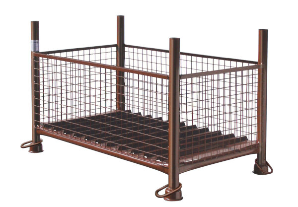 MÜBA Gitterboxpalette, passend für Stapelpalette 1,30x0,70x0,70m, Füllhöhe 50cm, Tragfähigkeit 1500kg, lackiert