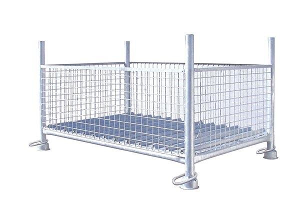 MÜBA Gitterboxpalette, passend für Stapelpalette 1,30x0,70x0,70m, Füllhöhe 50cm, Tragfähigkeit 1500kg, verzinkt