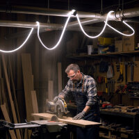 SHADA 25m 48V Safeline LED-Lichtschlauch 200W 20000lm 5000K IP65  - Baustellenbeleuchtung Baulicht Lichtband LED Light-Strip LED Rope light