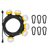 X-LINE LED-LICHTERKETTE 15m 60W 6600lm 5000K IP54 Baulichterkette Baustellenbeleuchtung Baulicht Lichtschläuche Lichtband Lampenkette