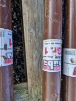 4x MÜBA Schrägstütze Gr. 1, gebraucht Länge 1,80 - 3,00 m, lackiert I Bauschrägstütze Betonschrägstütze