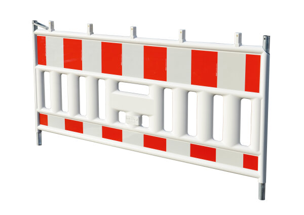 MÜBA Kunststoff-Schrankenzaun Länge 2,00 m, Höhe 1,00 m mit Folie RA 2/B - Kunststoff Schrankenzaun Absperrschrankengitter Absperrschranken