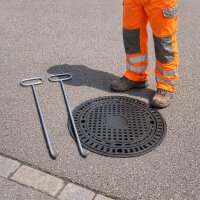 MÜBA Kanaldeckelheber 12961 2er Set verzinkt,...