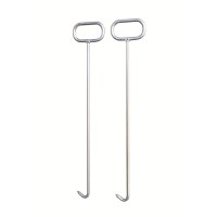 MÜBA Kanaldeckelheber mit spitzen U-Haken 2er Set Länge 600mm Ø12mm, verzinkt für Schachdeckel Kanaldeckel