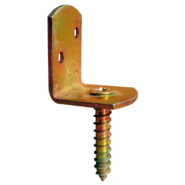 Profibau Flechtzaunbeschlag 62330 L-Form verzinkt, mit Schraubgewinde, 37 x 30 x 37 mm