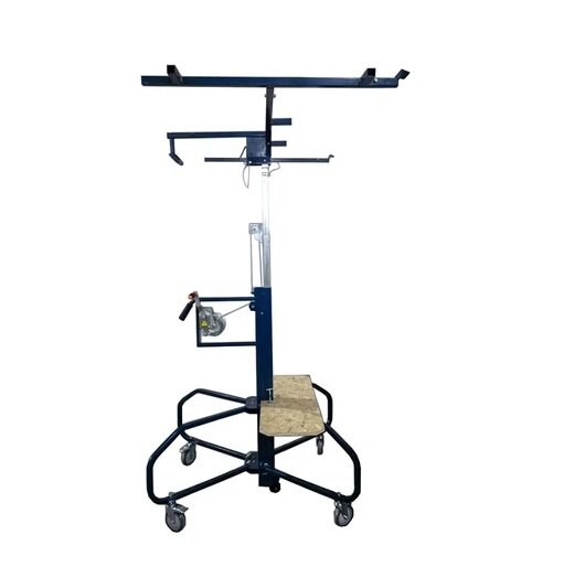 Profibau Gipsplattenheber 62803 blau pulverbeschichtet, höhenverstellbar 150-360 cm, 60 kg Traglast
