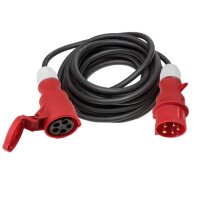 Profibau Gummi-Verlängerungskabel 63010 schwarz mit...
