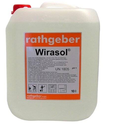 Profibau Wirasol Sanitärreiniger 63022 10 l, salzsäurefrei, gegen Urinstein und Wasserstein