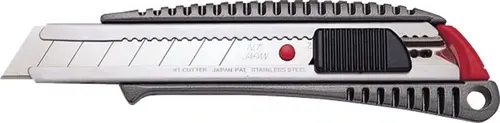 NT-Cutter Cuttermesser L-500GRP 63068 Aluminium-Druckguss, 18 mm Klingenbreite, Auto-Lock