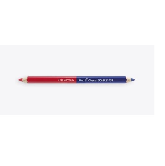 Pica-Marker Classic Double Markierstift 63131 blau/rot, 10er-Schachtel, sechskant, beidseitig gespitzt