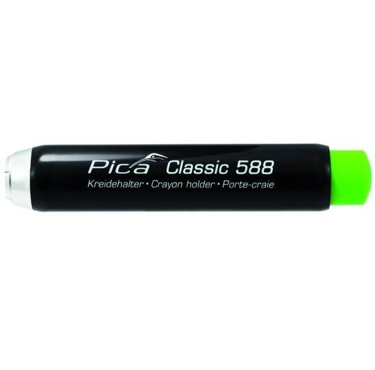 Pica Classic Kreidehalter 63132 für Kreiden 11-12 mm, schwarz, schlagfester Kunststoff, mit Metallklemme