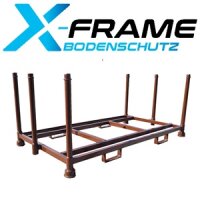 Transportgestell für Bodenschutzplatte Fahrlplatten 800x1200mm lackiert 6 abnhembare Holme