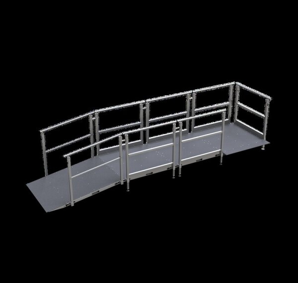 Schake Mobile Zugangsrampe 2029251 aus Aluminium, faltbar, Höhenausgleich 100-220 mm