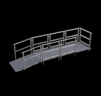Schake Mobile Zugangsrampe 2029251 aus Aluminium, faltbar, Höhenausgleich 100-220 mm