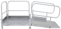 Schake Mobile Zugangsrampe 2029251 aus Aluminium, faltbar, Höhenausgleich 100-220 mm