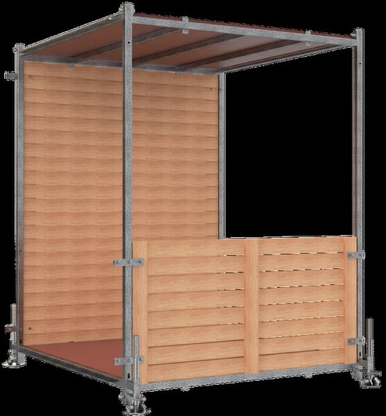 Schake Fußgängertunnel Anfangs- und End-Element Typ AE 112600AE-SET, Holz/Stahl verzinkt, Durchgang 1850 x 2480 mm
