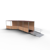 Schake Fußgängertunnel Anfangs- und End-Element Typ AE 112600AE-SET, Holz/Stahl verzinkt, Durchgang 1850 x 2480 mm