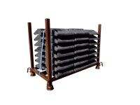 Schake Stapelpalette für 21 Fußplatten 50380-0 lackiert, kranbar, mit Zurrgurt