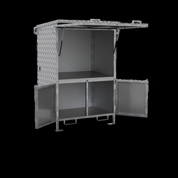 Schake Planstand mit abschließbarem Werkzeugschrank 53500-1, verzinkt, 1,40 x 0,95 m