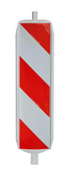 MÜBA Kunststoffbakenblatt BS105-120 weiß, Folie RA 2/B, 5 Schraffurtypen, ohne BASt-Prüfung, 1320 x 290 mm, mit Stapelhilfe