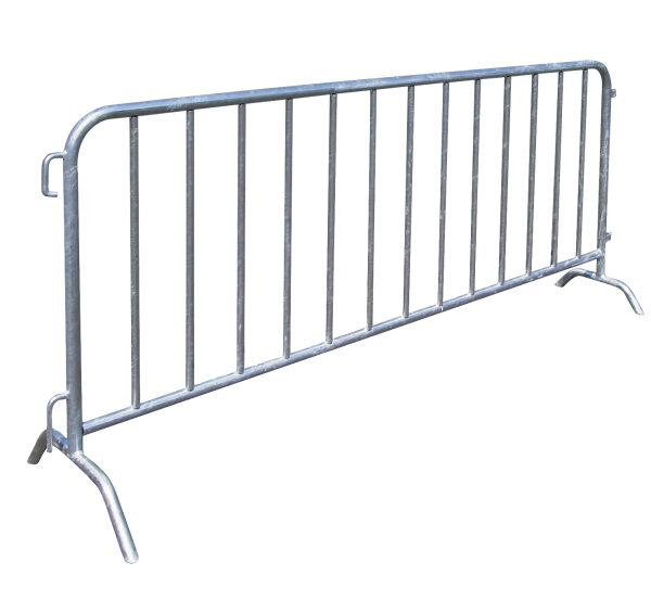 MÜBA Absperrgitter BS105-128 schwere Ausführung verzinkt, mit 2 Füßen, Länge 2 m & 2,5 m, Höhe 1,10 m
