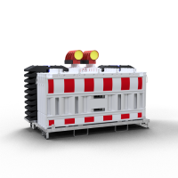 Schake Absperrschrankengitter Set V33520KA-SET6 mit Baken, Fußplatten und Lampen, 10 Stück, inklusive Transporttraverse