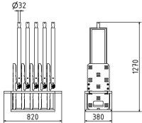 Schake Klappbaken Set V36080-SET2, 5 Klappbaken mit Transportbox