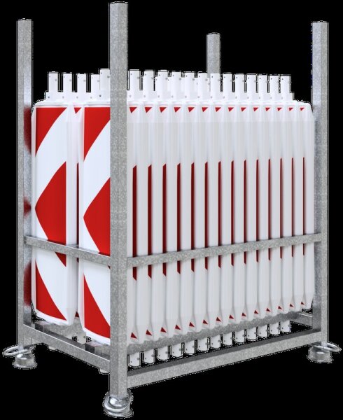 Schake Baken Set V36NOX-5-SET mit 30 Kunststoffbaken Typ 60 auf Lager- und Transportpalette