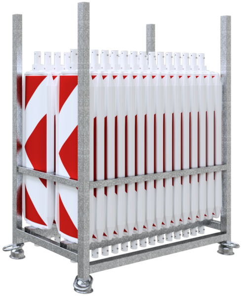 Schake Baken Set V36NOX-5-SET mit 30 Kunststoffbaken Typ 60 auf Lager- und Transportpalette