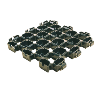 TERRA-GRID E® 35 Rasengitter Kunststoff befahrbar bis 160t/m2 30x30x3,5cm schwarz Rasengittersteine Paddockplatten Paddockplatten