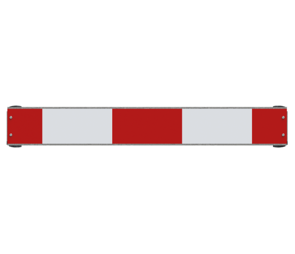 Schake Warnschild mit Rohrschellen V632020, 800 x 110 mm, für Ø 48 mm Rundrohr