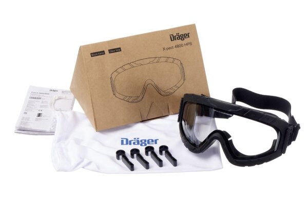 Dräger Vollsichtbrille X-pect 4800 HPS 3717300 Schwarz, Hitzebeständig, Anti-Beschlag