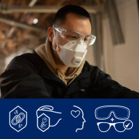 Dräger X-pect 2400 Überbrille 128 klar und grau, Polycarbonat, Anti-Beschlag