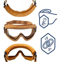 Dräger X-pect 4900 Vollsichtbrille 130 Sand/Oliv/Schwarz, für Brillenträger, Anti-Beschlag