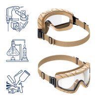 Dräger X-pect 4900 Vollsichtbrille 130 Sand/Oliv/Schwarz, für Brillenträger, Anti-Beschlag