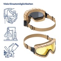 Dräger X-pect 4900 Vollsichtbrille 130 Sand/Oliv/Schwarz, für Brillenträger, Anti-Beschlag