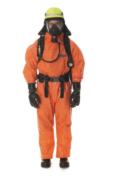 Dräger Chemikalienschutzanzug SPC 4800 141 Orange (CLF) Größe S-XXXL, Typ 3, 4, 5, 6, mit Gesichtsmanschette