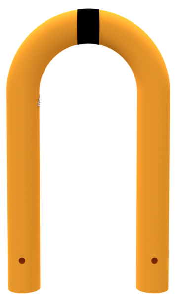 Schake Rammschutzbügel V477_01BG Stahlrohr, Ø 76 x 2,6 mm, feuerverzinkt, gelb-schwarz