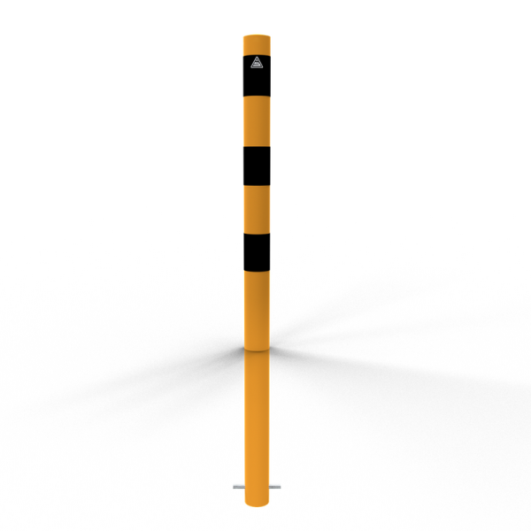 Schake Absperrpfosten BS126-V476BG Stahlrohr Gelb/Schwarz, Ø 76 x 2,6 mm, Feuerverzinkt, 900 mm Überflur