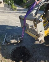 MÜBA Kanaldeckelheber 12965 mit Korbbügel, verzinkt, 800 mm, mit Klemmfunktion