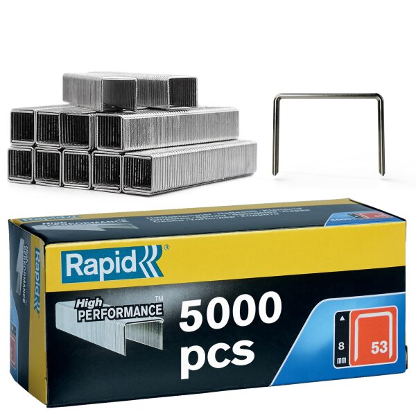 Rapid Heftklammern für Handtacker, Pack à 5000 Stück, Chrom-Stahl